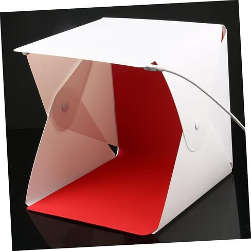 UKCOCO Portable 20cm Mini Photo Box Light Tent with LED Strip, Foldable Photography Shooting Tent Kit with Dual-Color Backdrops for Small Product Photography in Kuwait