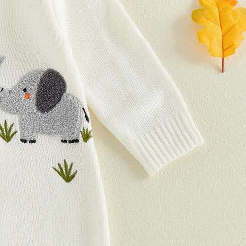 Baby Boy Knit Sweater Winter Clothes Outfit Long Sleeve Animal Onesie Romper Newborn 3 6 9 12 Months Warm Jumpsuit in Kuwait