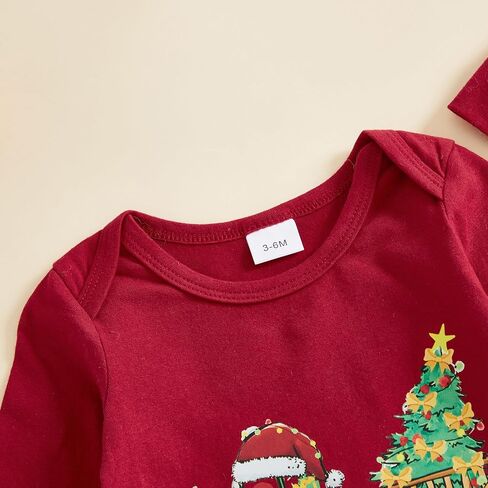 Ayalinggo Christmas Baby Boy Outfit My First Christmas Romper Newborn Ruffle Santa Onesie Fall Winter Baby Clothes in Kuwait