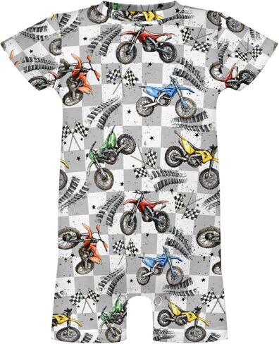Cute Race Car Flag Black and White Plaid Baby Romper Tire Stars Checkered Vehicles Infant Outfit in Kuwait