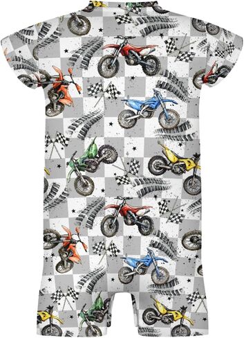 Cute Race Car Flag Black and White Plaid Baby Romper Tire Stars Checkered Vehicles Infant Outfit in Kuwait