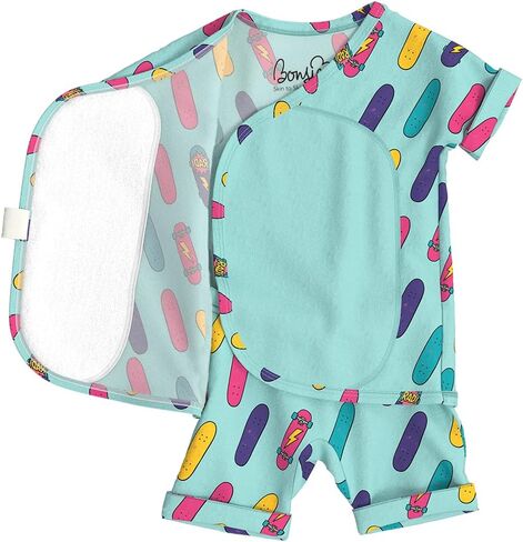 Bonsie Skin to Skin Babywear Romper - Blue Skateboard Pattern Baby Short Sleeve - Tiny Tricks in Saudi Arabia
