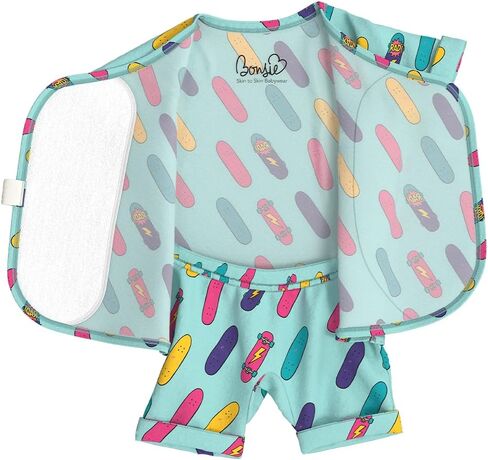 Bonsie Skin to Skin Babywear Romper - Blue Skateboard Pattern Baby Short Sleeve - Tiny Tricks in Saudi Arabia