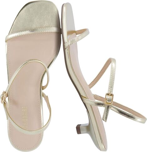 CUSHIONAIRE Soprano Women’s One Band Kitten Heel with Ankle Strap – Minimalist Dress Sandal with Memory Foam & Strappy Silhouette in Kuwait