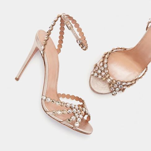 Women's Rhinestone Stiletto High Heels Sparkling Adjustable Buckle Heeled Sandals Open Toe Sexy Dressy Pumps Shoes in Kuwait