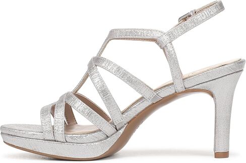 Naturalizer Women's Baylor Heeled Sandal Soft Silver Metallic 8.5 W in Kuwait