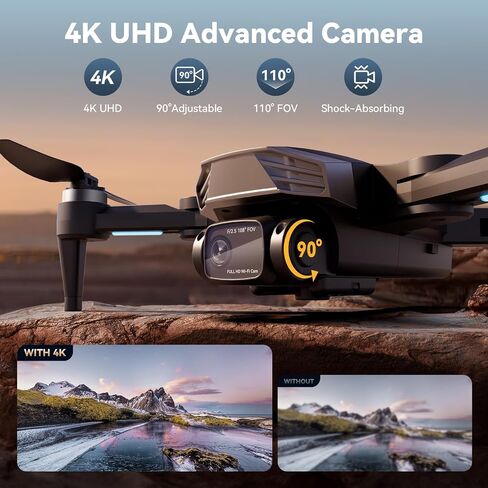 GPS Drone with Camera for Adults 4K, Auto Return Home, Brushless Motor | Follow Me 5G FPV Transmission, Smart RC Quadcopter Drones for Beginners Kids, Long Flight and Distance, Under 250G in Kuwait