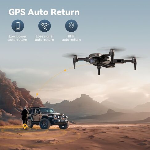GPS Drone with Camera for Adults 4K, Auto Return Home, Brushless Motor | Follow Me 5G FPV Transmission, Smart RC Quadcopter Drones for Beginners Kids, Long Flight and Distance, Under 250G in Kuwait
