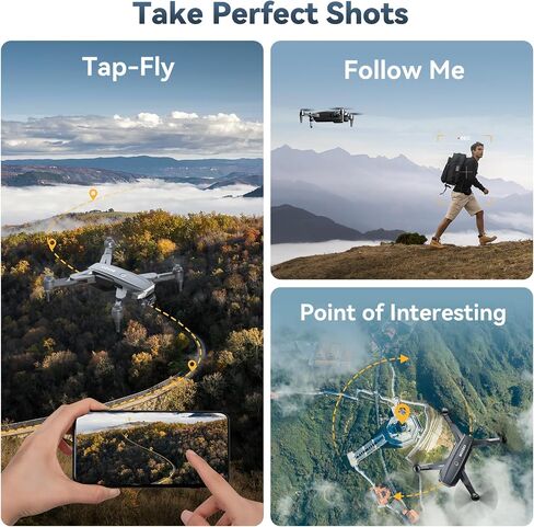 GPS Drone with Camera for Adults 4K, Auto Return Home, Brushless Motor | Follow Me 5G FPV Transmission, Smart RC Quadcopter Drones for Beginners Kids, Long Flight and Distance, Under 250G in Kuwait