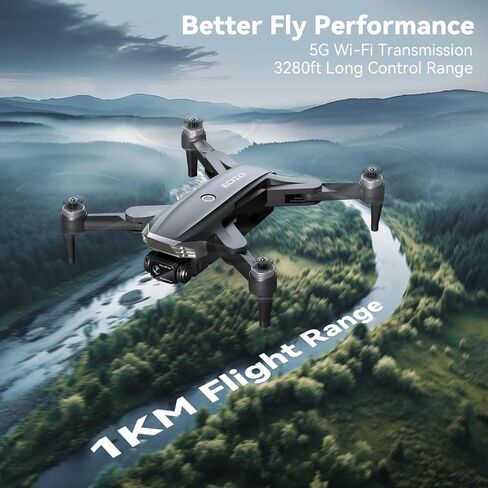 GPS Drone with Camera for Adults 4K, Auto Return Home, Brushless Motor | Follow Me 5G FPV Transmission, Smart RC Quadcopter Drones for Beginners Kids, Long Flight and Distance, Under 250G in Kuwait