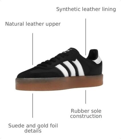 adidas Sambae WMNS Shoes, Core Black/Cloud White/Gold Metallic, Size 9 in Kuwait