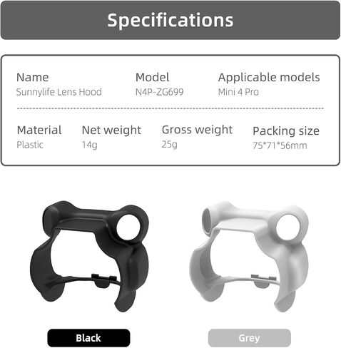 Mini 4 Pro Lens Hood Gimbal Protector Cover,Lens Sunshade Lens Cap Cover for DJI Mini 4 Pro,Gimbal Guard Anti-Glare Cover Drone Accessories (Gray) in Kuwait