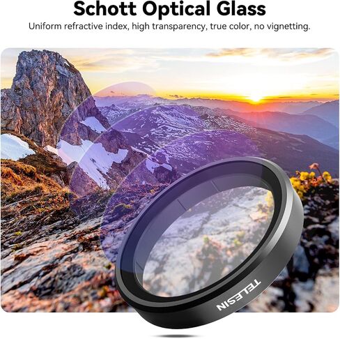 TELESIN ND64 Filter Lens Filter for DJI Action 5 Action 4 Osmo Action 3 Accessories, Neutral Density Multi Coated HD Optical Glass Scratch Resistant Ultra-Slim Protection Protector Accessory in Kuwait