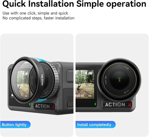 TELESIN ND64 Filter Lens Filter for DJI Action 5 Action 4 Osmo Action 3 Accessories, Neutral Density Multi Coated HD Optical Glass Scratch Resistant Ultra-Slim Protection Protector Accessory in Kuwait