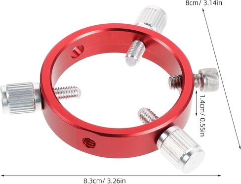 DOITOOL Telescope Guide Ring for Secure Mounting Aluminum Alloy Red with 6-Hole Adjustable Design and High Precision Alignment Compatible with Telescope Tube and Finder Scope Tube in Kuwait