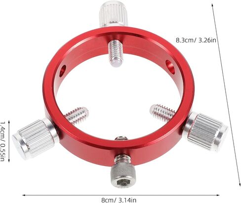 DOITOOL Telescope Guide Ring for Secure Mounting Aluminum Alloy Red with 6-Hole Adjustable Design and High Precision Alignment Compatible with Telescope Tube and Finder Scope Tube in Kuwait