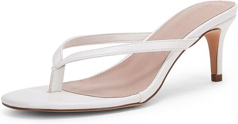 Coutgo Women's Flip Flops Kitten Heel Slip On Thong Slide Sandals in Kuwait