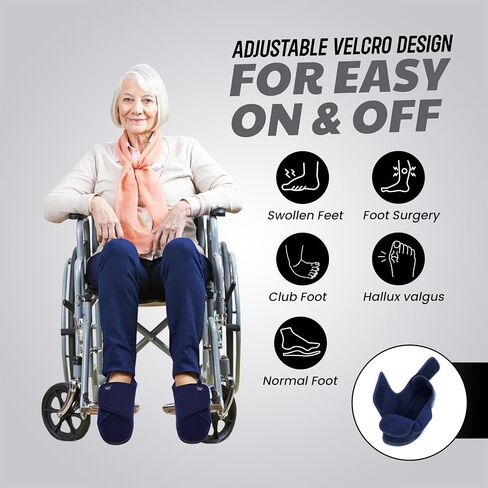 Diabetic Slippers Women, Lymphedema Shoes, Edema Shoes Swollen Feet, Indoor and Outdoor Hook and Loop, Non Slip House Shoes (Navy Blue, 8 WIDE) in Kuwait