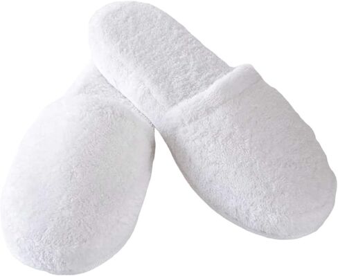 Luxury 100% Cotton Terry SPA Slippers in White - Medium in Kuwait