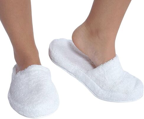 Luxury 100% Cotton Terry SPA Slippers in White - Medium in Kuwait