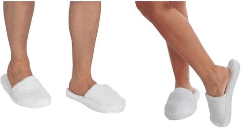 Luxury 100% Cotton Terry SPA Slippers in White - Medium in Kuwait