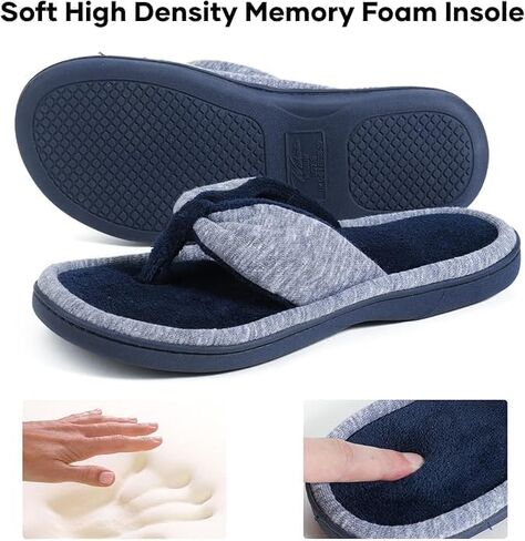 Wishcotton Women's Memory Foam Spa Thong Flip Flops Cozy Indoor Slippers, Ladies Summer Lightweight Open Toe House Sandals in Kuwait
