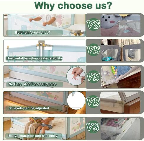 Bed Rail for Toddlers Queen Mattress Size Swing Down Side Guard for Kids | Bed Rail for Toddlers Twin Full Queen Cal king Mattress Size Swing Down Rail Guard Side Rail for Kids in Kuwait