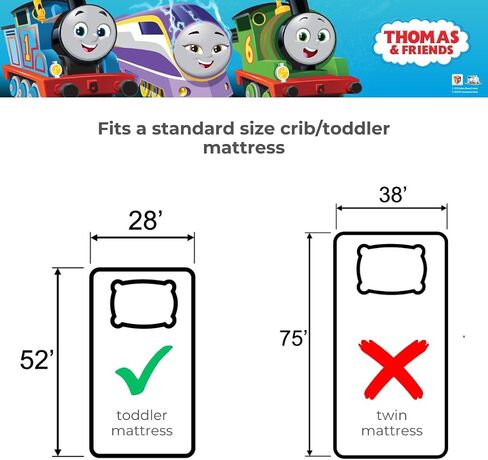 Thomas & Friends 4 Piece Toddler Bed Set – Super Soft & Cozy Reversible Microfiber Comforter and Sheets (Officially Licensed Product) By Franco in Kuwait