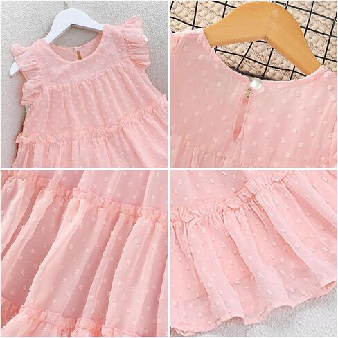 AGQT Toddler Girls Summer Dress Cute Beach Sundress for 1-6T | Flutter Sleeve, Loose Fit, Chiffon, Ruffle Tiered Swing Dresses for Casual, Wedding, Birthday, Easter, Party, Holiday in Kuwait