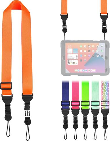 FIEIL Adjustable Shoulder Strap, Nylon Camera Strap, Comfortable Neck Strap for iPad, Cellphone Tablet, Camera, Laptop, Binocular, Luggage Bag (Orange Universal Lanyard) in Kuwait