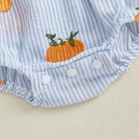 Gaono Hallowween Smocked Baby Girl Clothes Bubble Romper Long Sleeve Pumpkin Vintage Doll Bodysuit Jumpsuit Fall Outfit in Kuwait