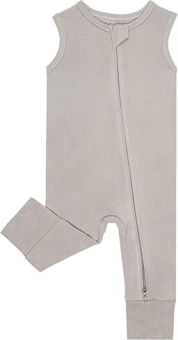 Rayon Made Of Bamboo Baby Sleepers, 3pack Pajamas Summer Sleeveless 2 Way Zipper Footless Rompers Pink+Coffee+Light Silver Grey 12-18 M in Kuwait