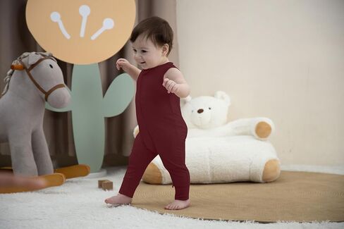 Rayon Made Of Bamboo Baby Sleepers, 3pack Pajamas Summer Sleeveless 2 Way Zipper Footless Rompers Pink+Coffee+Light Silver Grey 12-18 M in Kuwait