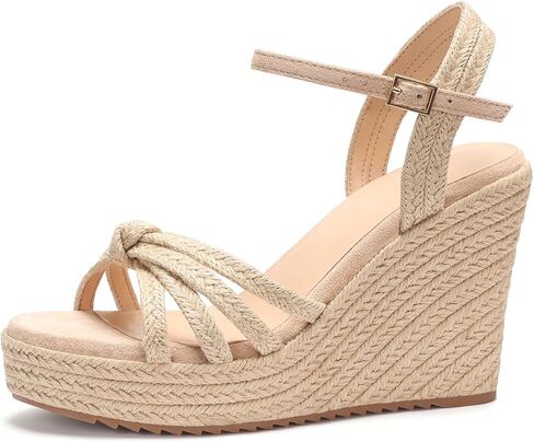 VICKI·VICKI Wedges for Women Platform Sandals Wedge Heels for Sandals Comfortable Summer Espadrille Shoes Ankle Strap&Open Toe in Kuwait