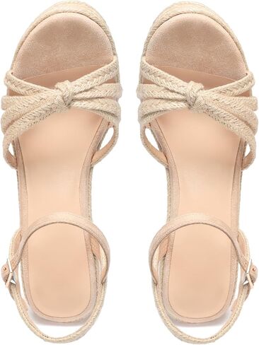 VICKI·VICKI Wedges for Women Platform Sandals Wedge Heels for Sandals Comfortable Summer Espadrille Shoes Ankle Strap&Open Toe in Kuwait