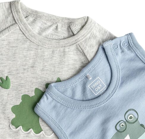 TRND O&X Baby Boy 3-Piece Summer Outfit, 100% Cotton Romper, Sleeveless Bodysuit & Shorts, Breathable Casual Playwear in Kuwait