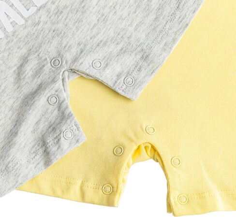 TRND O&X Baby Boy 2-Pack Cotton Rompers, Short Sleeve Summer Outfits with Giraffe & Dino Prints in Kuwait