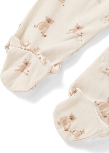 MOSSRIVER Baby Cotton Footed Romper Long Sleeve Footies with Mitten for Newborn Toddler Boy Girl 3 Pack One-Piece Outfits in Kuwait