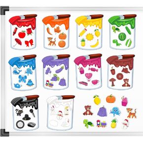 EAMAY Shape Sorter Toy for Toddler, Shape Puzzles and Matching Games Set with 8 Sorting Mats and 48 Everyday Objects Pieces - Learning Sorting Toys for Kids in Saudi Arabia