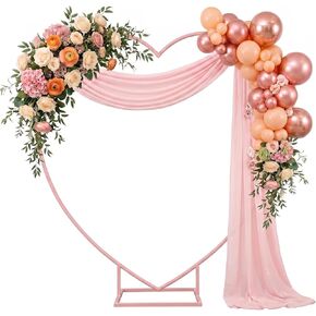 Arttown 6.6 FT Heart Arch Stand Heart Shaped Wedding Arch Frame Pink | Wedding Arch Photo Backdrop Stand Suitable for Proposal, Wedding, Valentine’s Day, Bridal, Birthday Party Decorations in Saudi Arabia