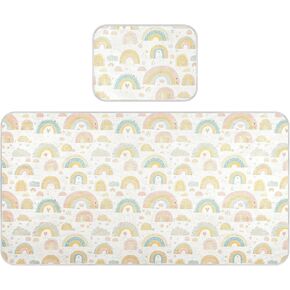 Cute Cartoon Rainbows Cooling Baby Waterproof Crib Mattress pad 28" x 52" Ultra Soft Mattress pad Cover for Kids, Adult in Saudi Arabia