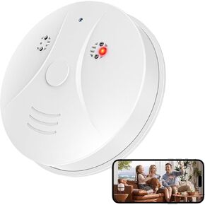 1080P HD Wireless WiFi Indoor Camera Smoke Detector for Home Security with App Control & Motion Detection,Outdoor Camera with Night Vision & Loop Recording for Office,Garage,Shop,Easy to Use in Saudi Arabia