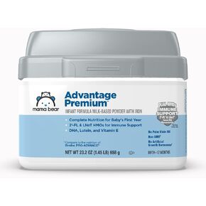 Amazon Brand - Mama Bear Advantage Premium Baby Formula Powder, 2'-FL HMO, LNnT HMOs for Immune Support, Non-GMO, 34 oz (Pack of 1) in Saudi Arabia