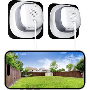 No Drill 2K Window Camera with Angled Mount, 5GHz&2.4GHz WiFi Indoor Camera for Home Security for Outdoor Monitoring, Anti-Glare Color Night Vision, 24/7 Recording, Free Human/Car/Pet Detection, Alexa in Saudi Arabia