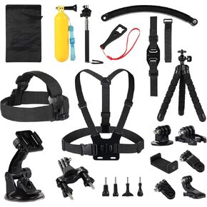 Action Camera Accessory Kit for GoPro Hero 11/10/9/8/7/6/5, Insta360, DJI Osmo Action, AKASO (KPE-075) in Saudi Arabia