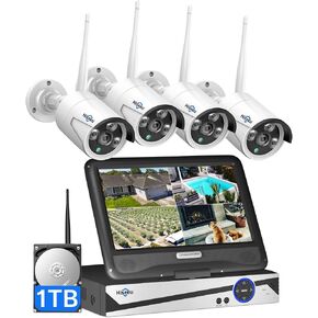 Hiseeu 5MP Security Cameras Wireless Outdoor, 10in LCD 4K Monitor,1TB HDD in Saudi Arabia