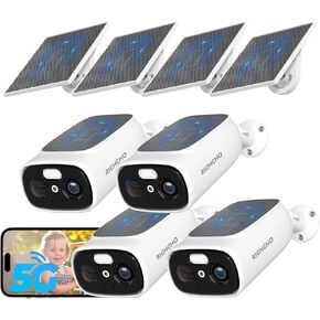 2.4G/5G WiFi Camera for Home Security with Double Solar Panels,IP66 | 2K Solar Security Camera Wireless Outdoor, Color Night Vision, 2-Way Talk, Spotlight, Siren, Cloud/SD, PIR Detection, w/Alexa in Kuwait