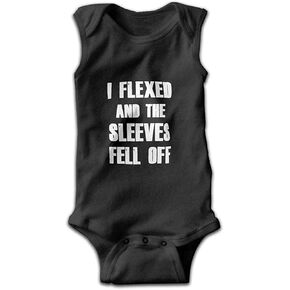 I Flexed and The Sleeves Fell Off Baby Sleeveless Rompers Jumpsuit Cute Bodysuit Black in Kuwait