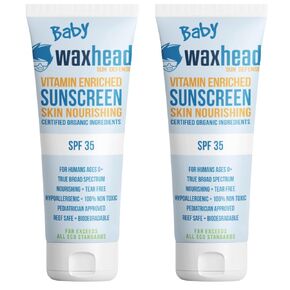 Waxhead Baby Sunscreen SPF 35 - Tear-Free 25% Zinc Oxide Kids Mineral, 4 oz | Only 6 Ingredients for Sensitive Skin, Water Resistant, Reef-Safe, Non-Nano, Face and Body for Infants, Toddlers, Made in USA in Kuwait