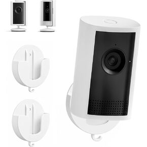 No Drill Camera Mount for Ring Indoor Cam Plus 2K and Ring Indoor Cam, 2 Pack No-Damage Adhesive Wall Mount with Optional Reinforcement Screws, Perfect for Apartments & Home Rentals, White in Kuwait
